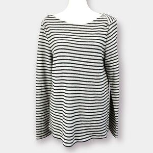 Bella Ella Boat Neck Striped Long Sleeve Shirt Top Size Small